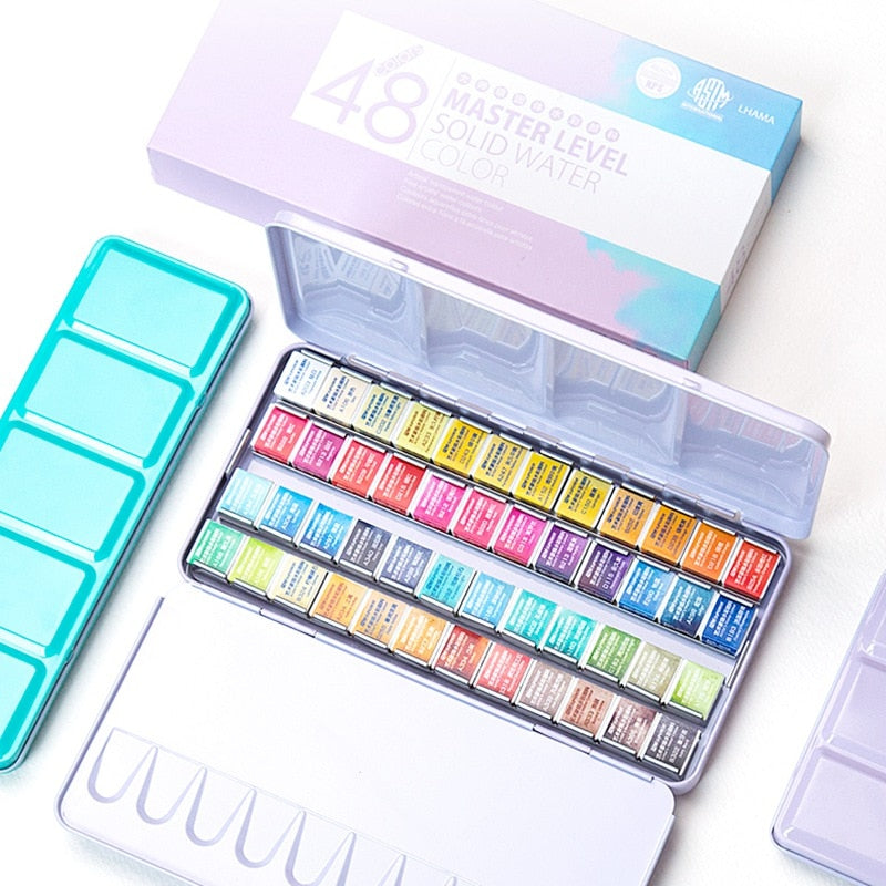 Set aquarelle professionnelle Superior Artist 12 à 48 couleurs – Boîte métal