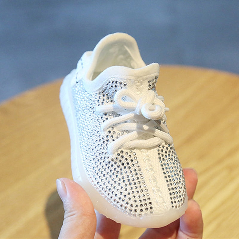 Baskets Bébé Strass Aogt - Souples Fille Garçon