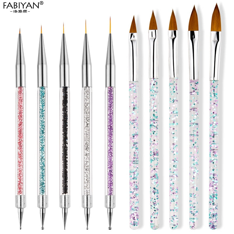 Lot de 5 stylets nail art double embout – Peinture gel UV et strass