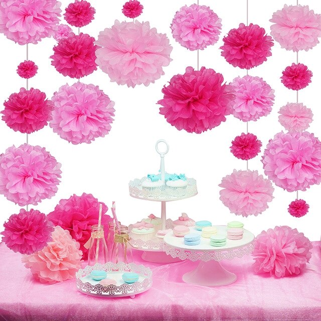 Pompons en papier de soie multicolores 10/15/20 cm – Décoration fête