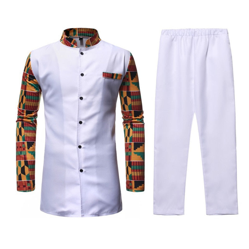 Ensemble Dashiki Homme 2 Pièces - Chemise et Pantalon