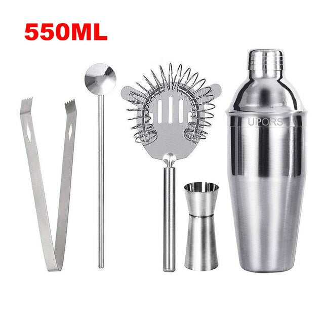 Shaker à cocktail Upors inox 550/750 ml avec mudler, jigger et cuillère