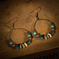 Boucles d'Oreilles Perles Résine Bois - Style Vintage