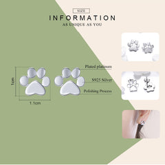Boucles d'oreilles argent 925 Bamoer empreinte de patte – SCE407