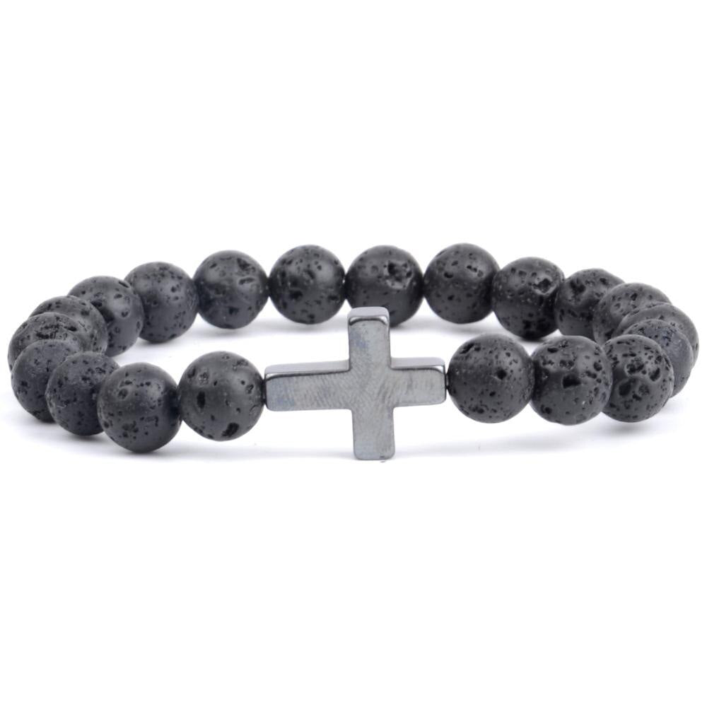 Bracelet Croix Religieux - Pierre Turquoise Africaine