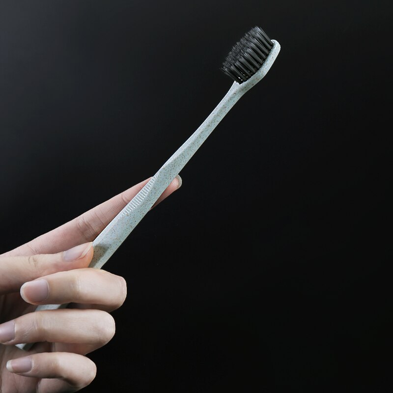 Lot de 6 brosses à dents Kinepin paille de blé – Poils charbon de bambou