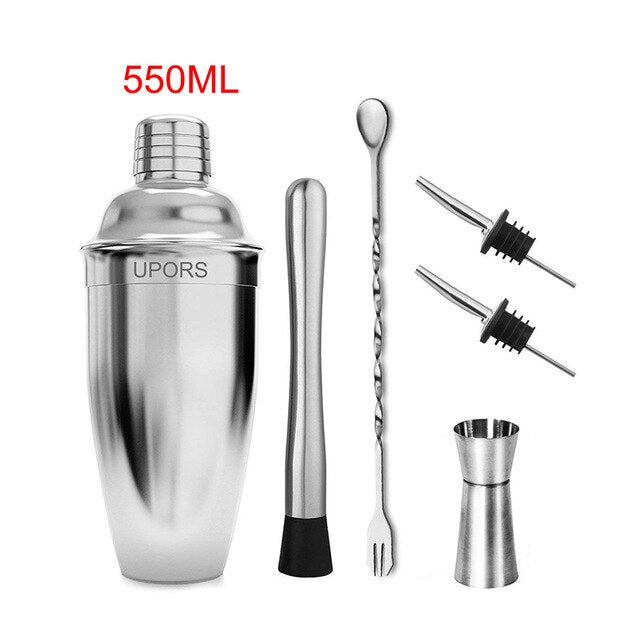Shaker à cocktail Upors inox 550/750 ml avec mudler, jigger et cuillère