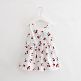 Malayu Baby Toddler Cute Girls Dresses Summer New Cotton Striped Cartoon Embroidery Casual Outfit 1-6Years Children's Clothing