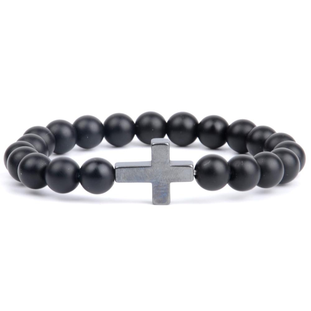 Bracelet Croix Religieux - Pierre Turquoise Africaine