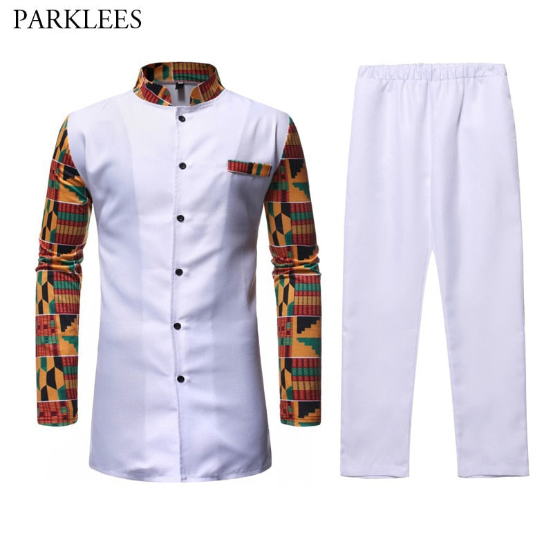 Ensemble Dashiki Homme 2 Pièces - Chemise et Pantalon
