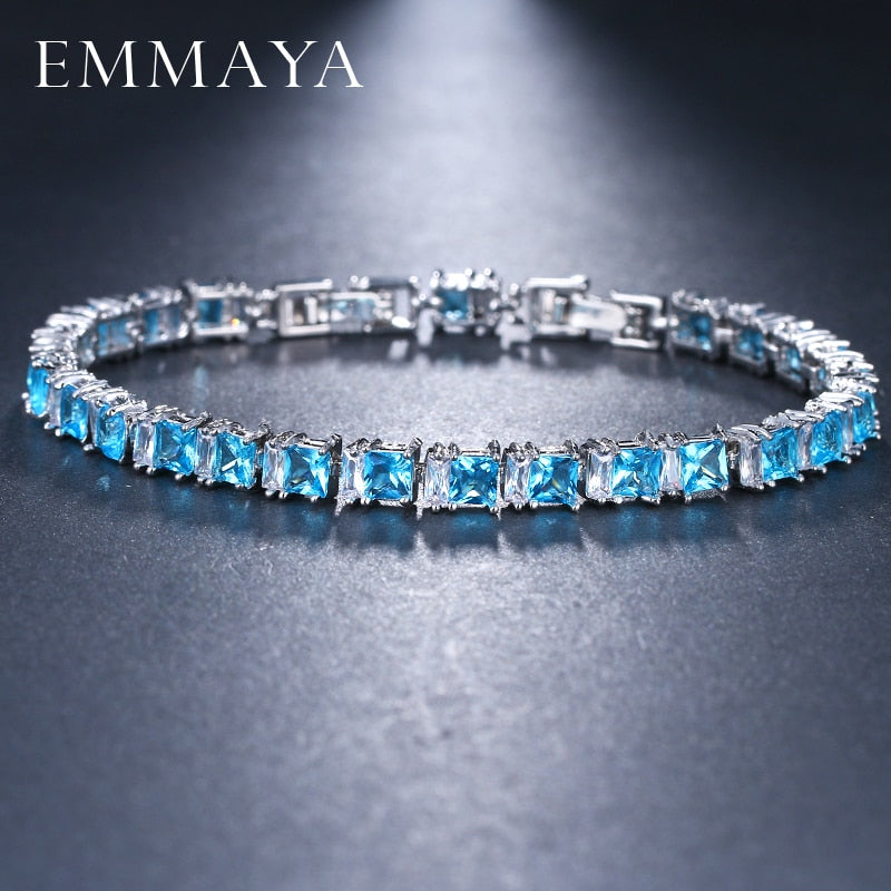 Bracelet Tennis Zircon EMMAYA - Bleu Clair Femme
