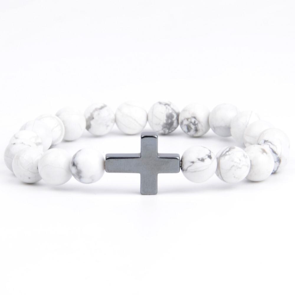 Bracelet Croix Religieux - Pierre Turquoise Africaine