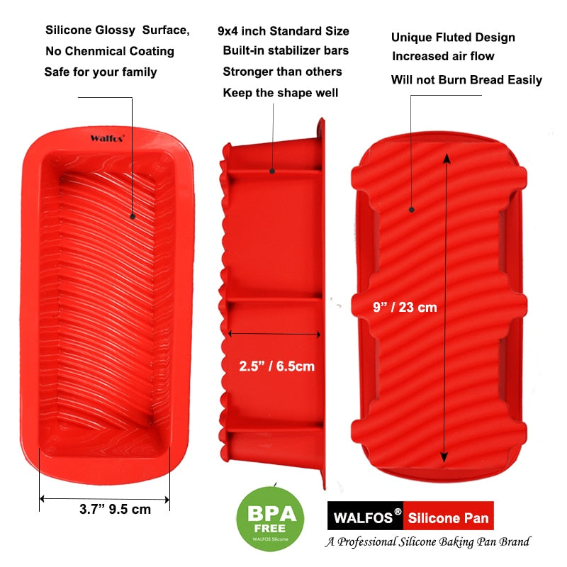 Moule à pain et cake en silicone alimentaire Walfos – Grande taille
