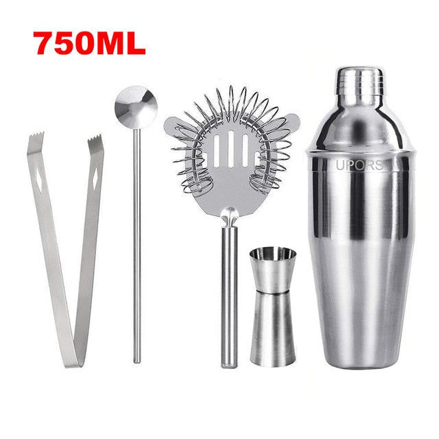 Shaker à cocktail Upors inox 550/750 ml avec mudler, jigger et cuillère