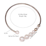 MANILAI Metal Torques Simulated Pearl Choker Necklace For Women Punk Jewelry Statement Bib Collar Necklace Fashion Accessories