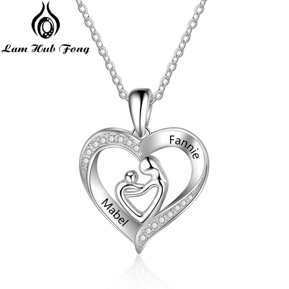Collier mère et enfant personnalisé en argent 925 – Prénom gravé