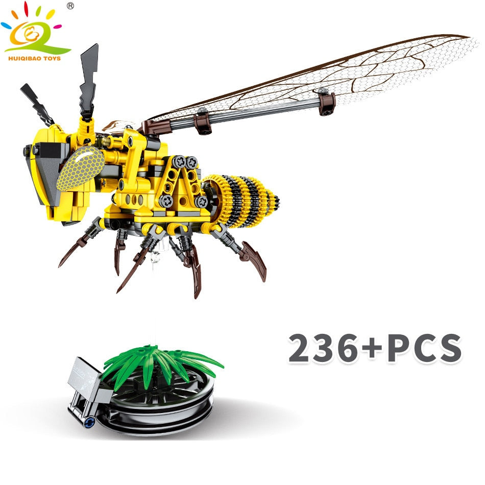 Jeu de construction Huiqibao insectes – Abeille, papillon et libellule