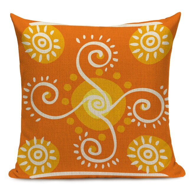 Housse Coussin Géométrique Style Africain - Éléphant Lin Décoration 4