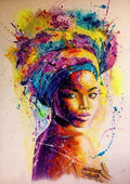Toile Art Graffiti Femme Africaine - Décoration Murale Abstraite 2