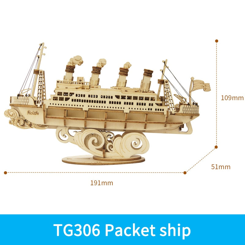 Puzzle 3D en bois Robotime – Maquette bateau à assembler pour enfant