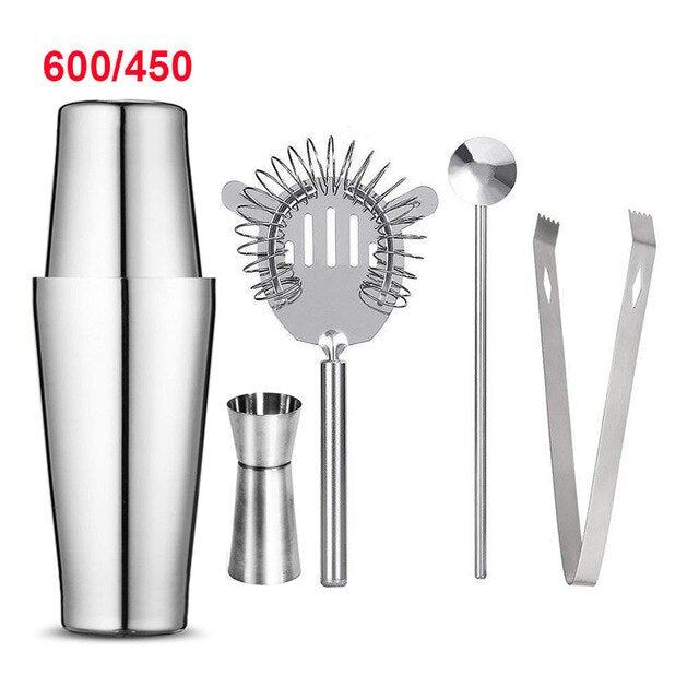 Shaker à cocktail Upors inox 550/750 ml avec mudler, jigger et cuillère