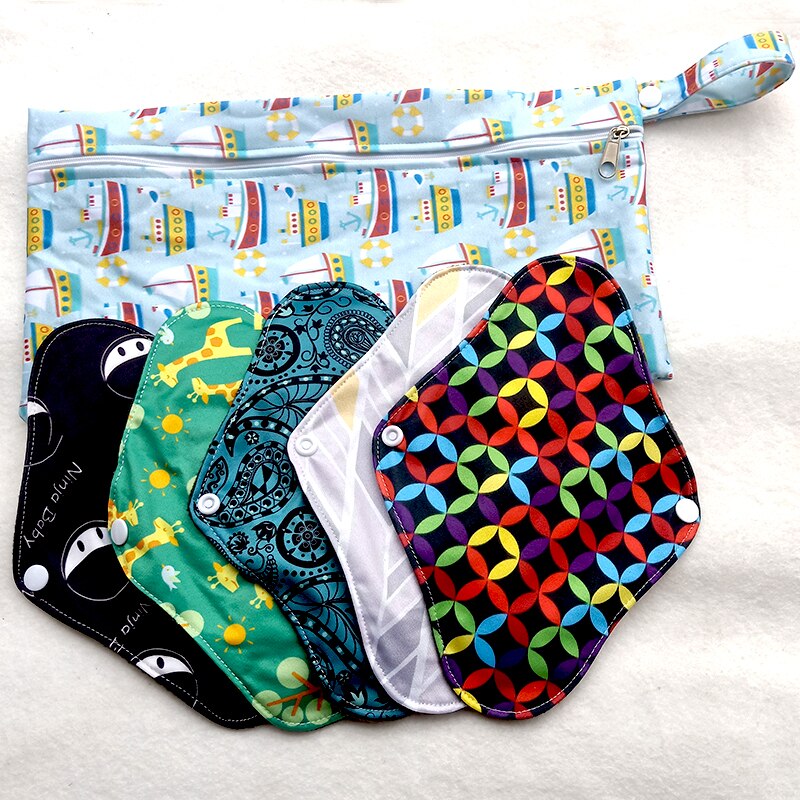 Lot de 5 protège-slips lavables Lecy Eco Life bambou charbon avec pochette