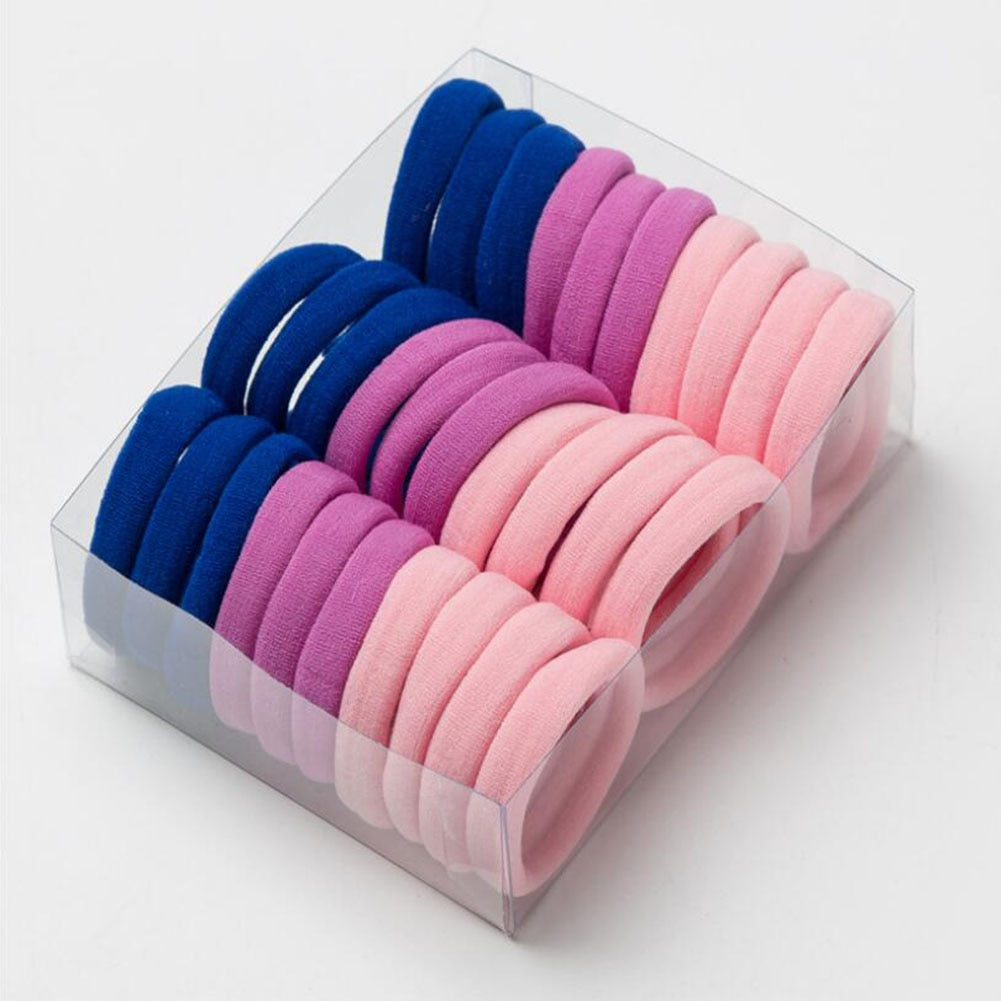 Lot de 30 élastiques colorés 4 cm en polyester pour queue-de-cheval