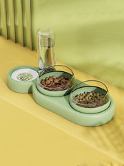 Gamelle double automatique pour chat et chien avec fontaine à eau