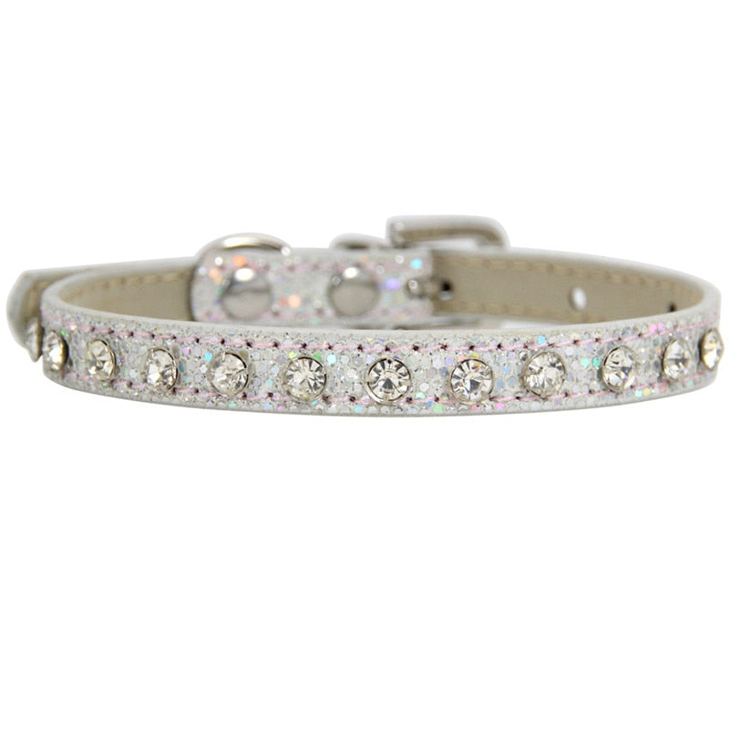 Collier chat et chien strass diamant – Cuir réglable pour chaton
