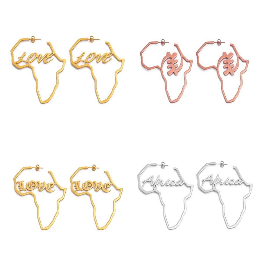 Boucles d'Oreilles Symbole Adinkra Nyame Anniyo - Bijou Africain Doré 3