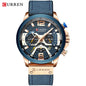 CURREN Luxury Brand Mens Watch Military Leather Wristwatch Man Sports Clock Casual Fashion Chronograph Waterproof Relojes Hombre