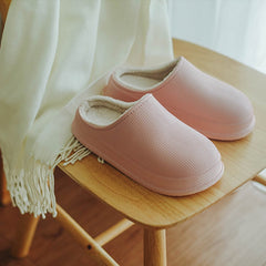 Chaussons d'hiver imperméables en mousse à mémoire antidérapants femme
