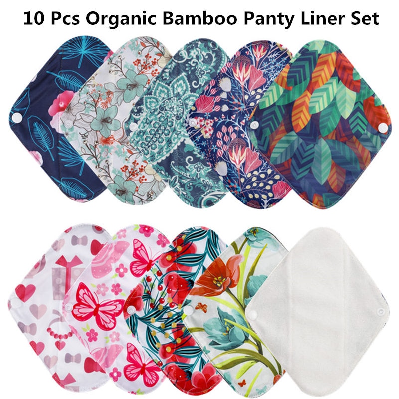 Lot de 10 serviettes lavables Simfamily bambou charbon – Hygiène féminine