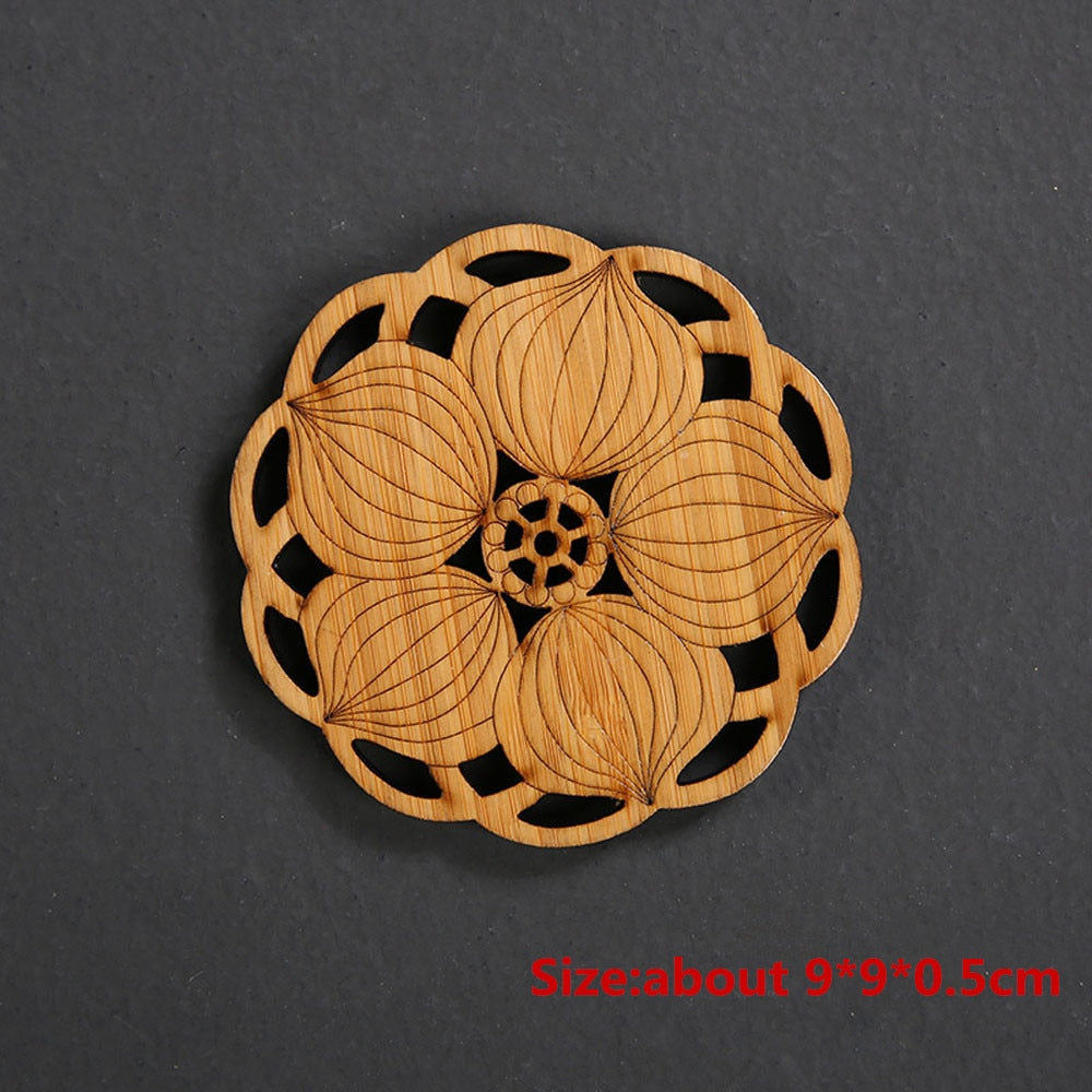 Dessous-de-verre en bois forme lotus – Set de table cuisine et salon