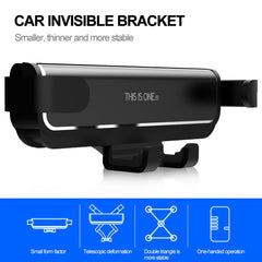 Support téléphone voiture à gravité – Grille d'aération, 4,7 à 6,5 pouces