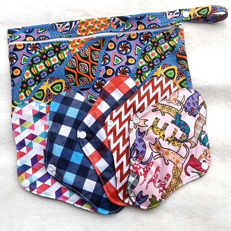Lot de 5 protège-slips lavables Lecy Eco Life bambou charbon avec pochette