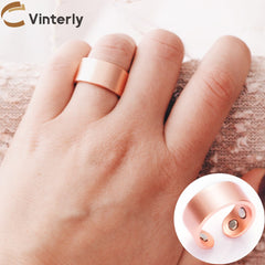 Vinterly Health Magnetic Ring Men Finger Arthritis Pain Relief Jewelry Simple Adjustable Pure Copper Open Cuff Rings for Women