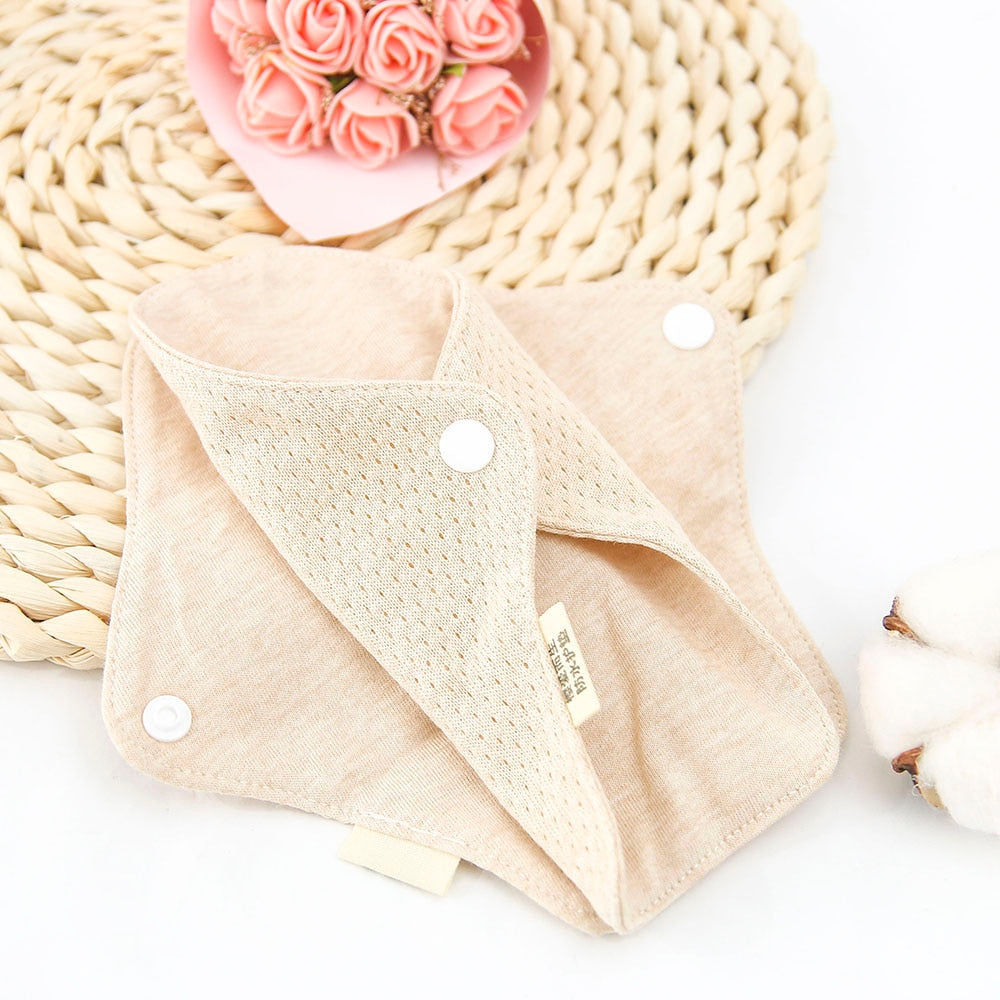 Serviette hygiénique lavable 18x6 cm coton bio – Protège-slip imperméable