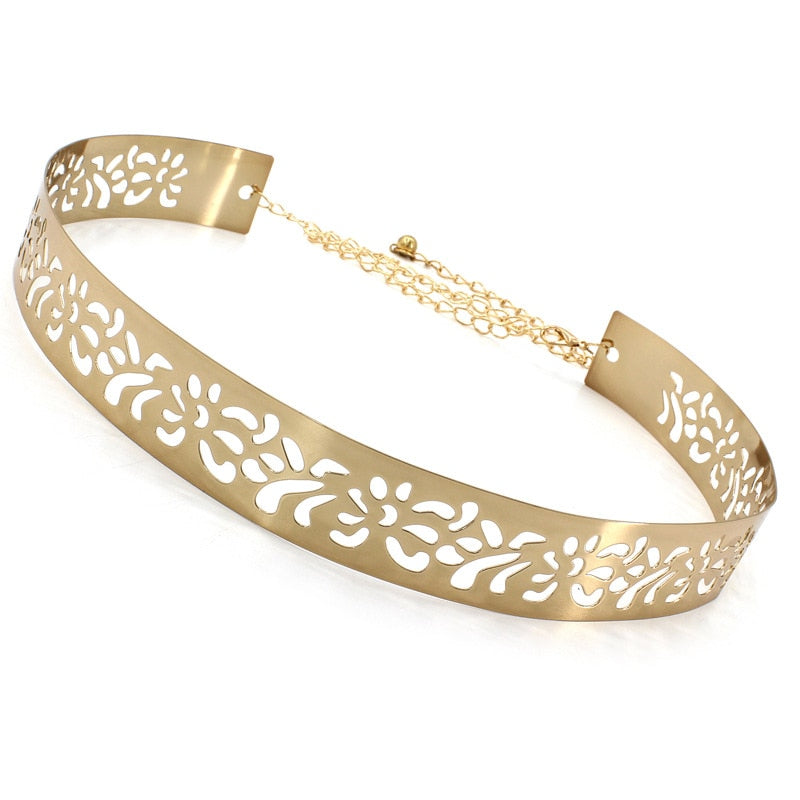 Ceinture chaîne réglable dorée ou argentée pour femme – Style vintage