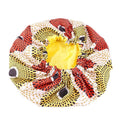 Bonnet Satin Motif Ankara - Foulard Tête Double Couche