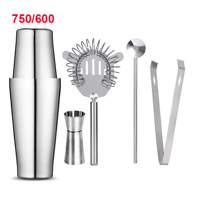 Shaker à cocktail Upors inox 550/750 ml avec mudler, jigger et cuillère