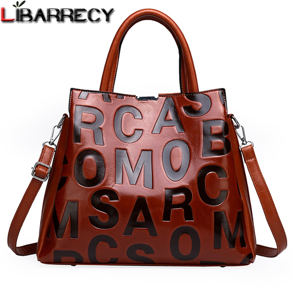 Sac à main femme en cuir PU avec bandoulière – Design lettres fashion