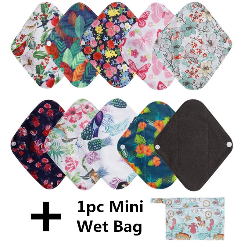 Lot de 10 serviettes lavables Simfamily bambou charbon – Hygiène féminine