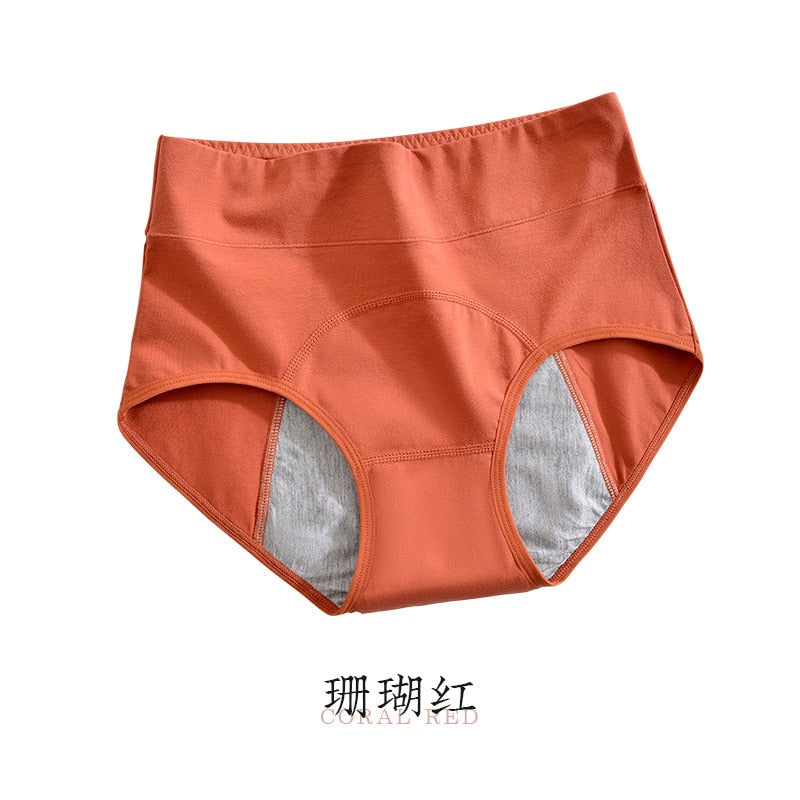 Culotte menstruelle coton taille haute lavable – Protection flux léger