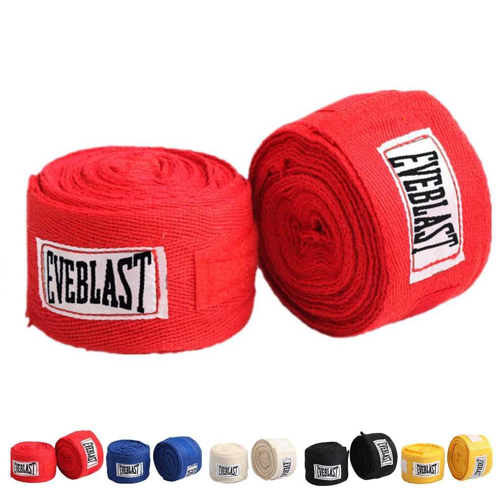 Lot de 2 bandes de boxe coton 3 m – Bandages Muay Thai et Taekwondo