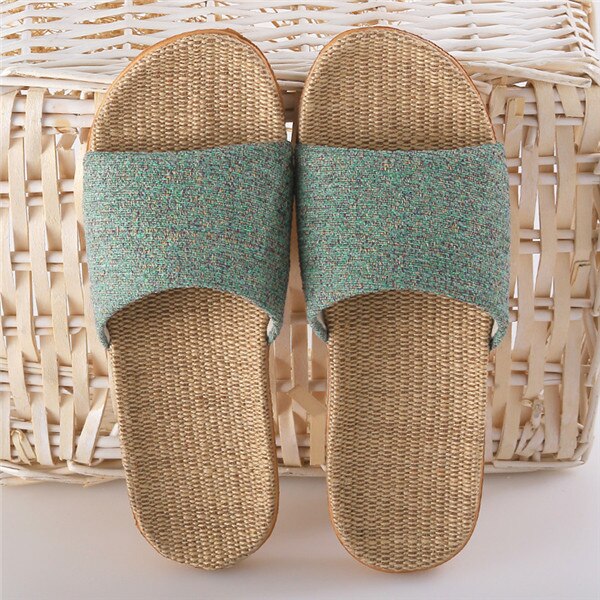 Chaussons en lin pour femme – Sandales légères à bout ouvert pour l'été