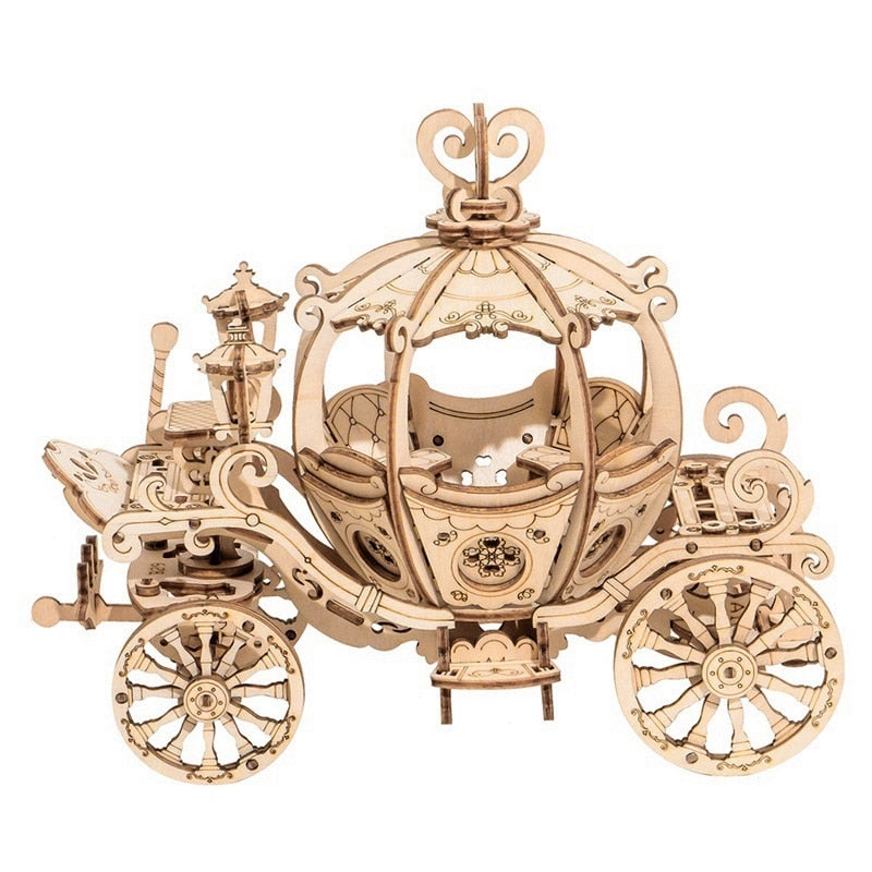 Gramophone et carrosse citrouille Robotime – Puzzle 3D bois TG408
