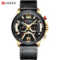 CURREN Luxury Brand Mens Watch Military Leather Wristwatch Man Sports Clock Casual Fashion Chronograph Waterproof Relojes Hombre