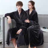 Plus Size 3XL Men Robe Winter Flannel Soft Kimono Gown Lovers Ultra Large Long Bathrobe Nightwear Thick Warm Women Sleepwear