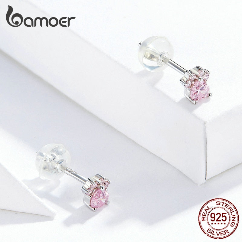 Boucles d'Oreilles Argent 925 Bamoer - Empreinte de Patte